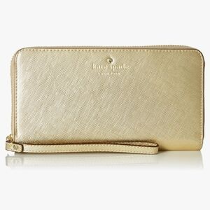 Kate Spade Gold Saffiano Wallet